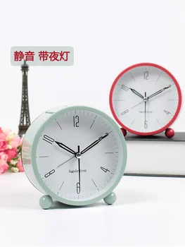 

Luminous Minimalist Metal Black Alarm Clock Creative Silent Modern Alarm Clock Stylish Student Mini Travel Alarm Clock MM60NZ