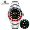 San Martin Diver Retro GMT Luxury Sapphire Rivet Bracelet Water Ghost Men Automatic Mechanical Watch 20Bar Waterproof Luminous ► Photo 1/6