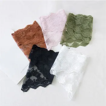 

1Pcs Embroidered Triangle Hair Tie Bands Transparent Lace Bandana Women Head Scarf Floral Print Wrap Scarf Shawl Long Scarves