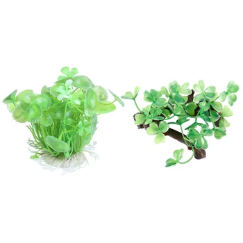 

1Pcs Ceramic Base Floating Grass Plants Ornament for Aquarium Fish Tank & 1Pcs Artificial Plastic Plants Grass Water Ornaments f