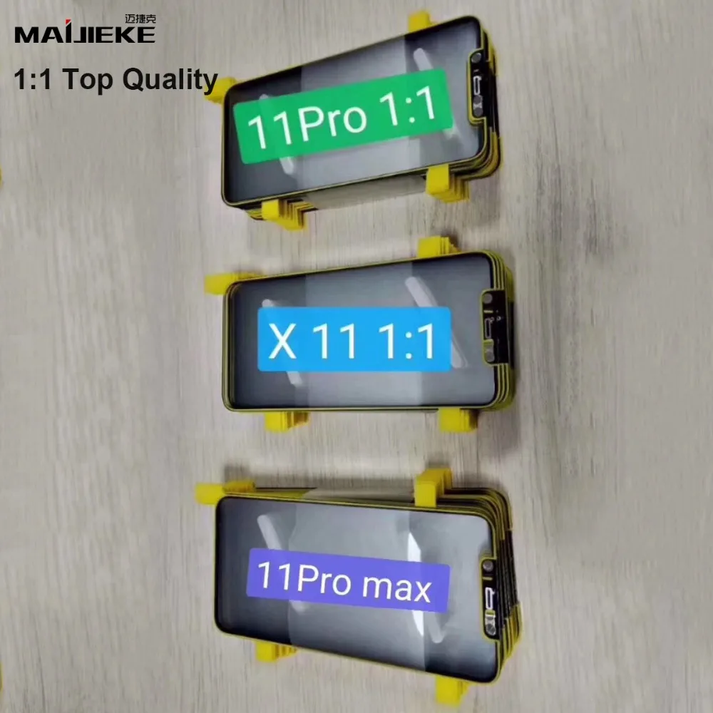 2 шт, 1:1, верхний экран AAA, переднее внешнее стекло для iPhone 11 pro max, сенсорная панель, стекло с сеткой для iPhone 11 pro, замена стекла