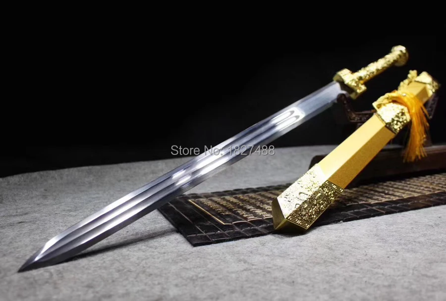 Metal Handle Chinese KungFu Dao Sword Double Edge Sharp High Carbon Steel WuShu Han Jian Saber