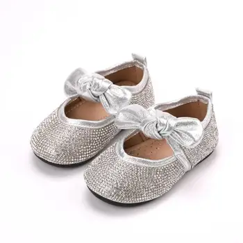 

Spring New Children's Bow Princess Shoes Girls Sandals Fashion Kids Shoes Soft Bottom Comfort Sequin Leather Girls Shoes