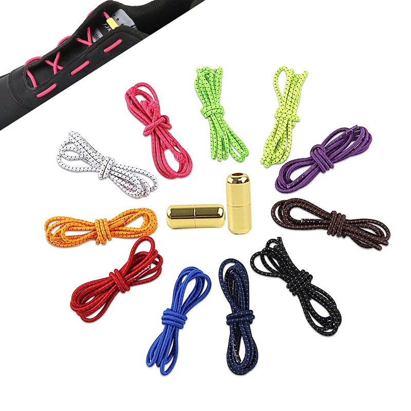 1 Pair vintage simple shoelaces solid fashion high quality elastic shoelaces Round Casual boots