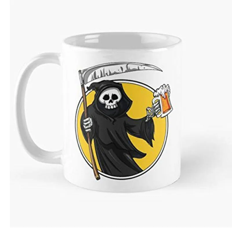 Grim Reaper Death Scythe Halloween- 11 Oz Coffee Mugs Ceramic The Best Gift For Holidays, Item Use Daily White Ceramic Mugs - Цвет: coffee mug