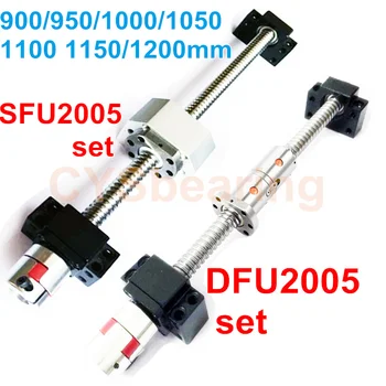 

SFU2005 RM2005 Ballscrew 900mm 1000mm 1050 1100mm 1200mm DFU2005 Double Ballnut bracket BK15 BF15 Coupling