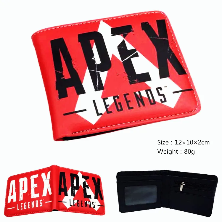 Кожаный бумажник Games Apex Legends, короткий, двойной, держатель для карт, для фотографий, для мужчин и женщин, карман для монет на молнии, кошельки с мультяшным принтом