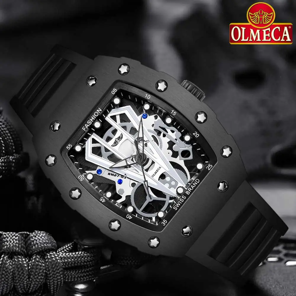 Online OLMECA männer Luxus Berühmte Top Marke Militärischen Armee Mode Sport Automatische Mechanische Zifferblatt Stil Wasserdichte Leucht Chronograph