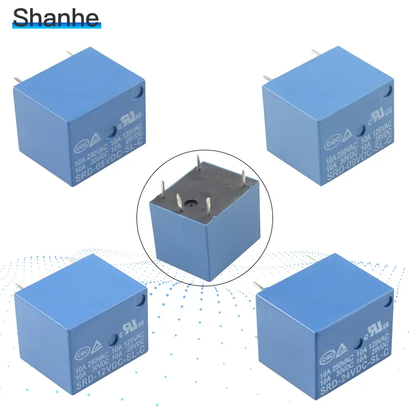 

4pcs 10A 5 pins SONGLE SRD PCB power Relay 5 Pins RELAY 12V DC Coil Power Relay SRD-12VDC-SL-C Type In stock