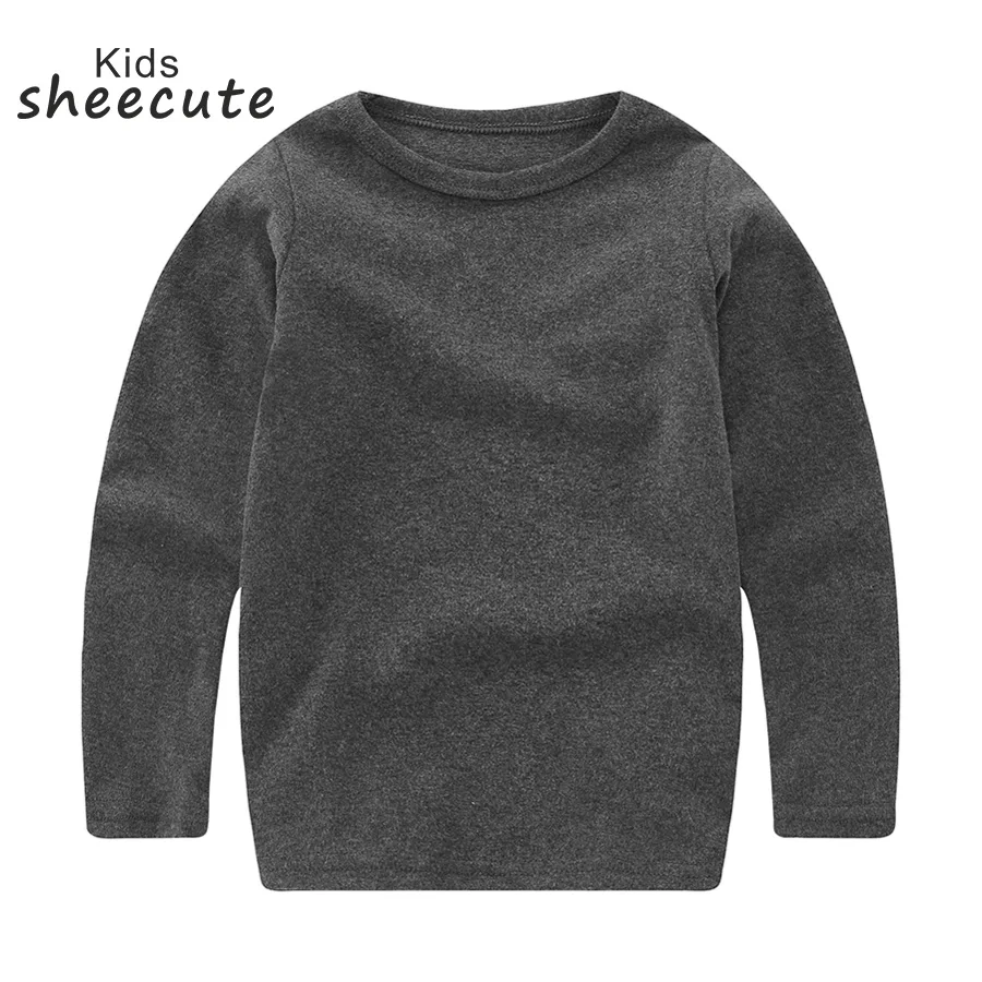 

SheeCute Girl's Toddler & Kids Long-Sleeve T-Shirts Candy Color Boy's Cotton Top Tees LS2316 Thick