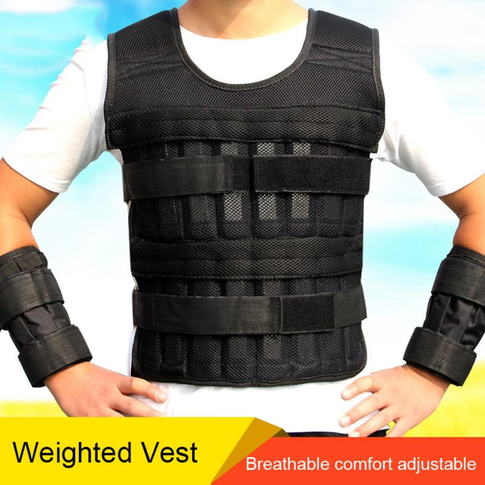 de chaleco ajustable, ropa de arena, placas de peso, chaleco pesado de carga para entrenamiento de boxeo, equipo de Fitness 4|Accesorios| - AliExpress