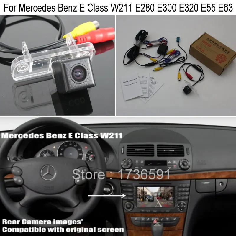 Автомобильные комплекты камеры заднего вида для Mercedes Benz E W211 E280 E300 E320 E55 E63 RCA экран совместимый резервный Обратный камера