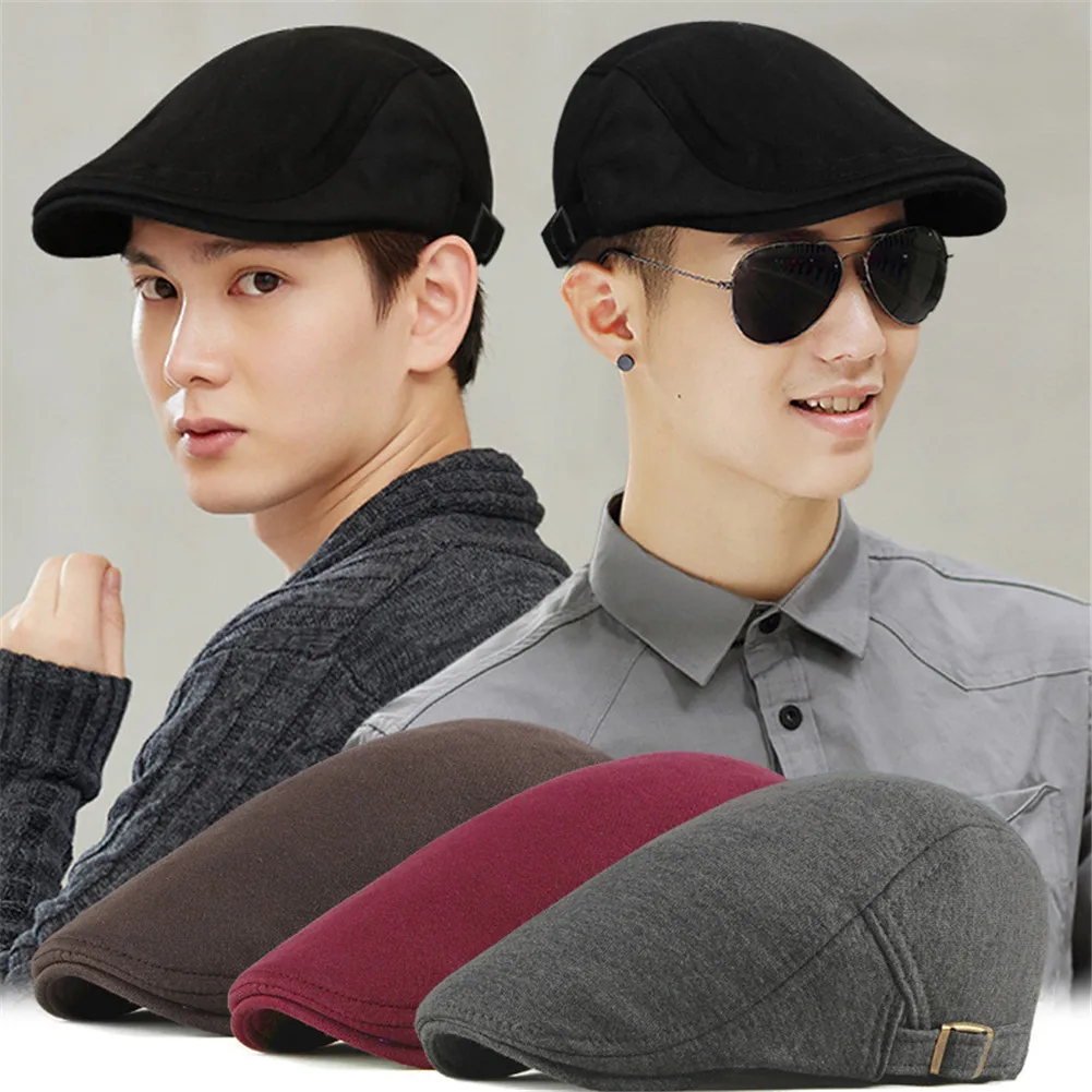 Men Flat Newsboy Hat Adjustable Vintage Beret Hats Cabbie Cap NYZ Shop