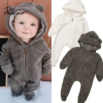 

0-2Years Toddler Newborn Kid Baby Boy Girl Christmas Gift Zip up Rompers Plush Long Sleeve Jumpsuit Warm Autumn Spring Costumes