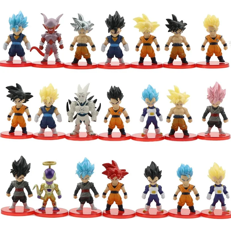 Dragon Ball Z Super Saiyan Goku Vegeta Trunks Majin Buu Cell Son Goku Mini PVC Action Figure Toy Model Doll Kids Gifts action figure cartoon toys