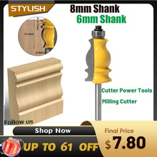 Roteador de molde de carboneto cimentado, haste arquitetural, ferramenta elétrica fresadora de madeira para trabalho em madeira, 1 peça