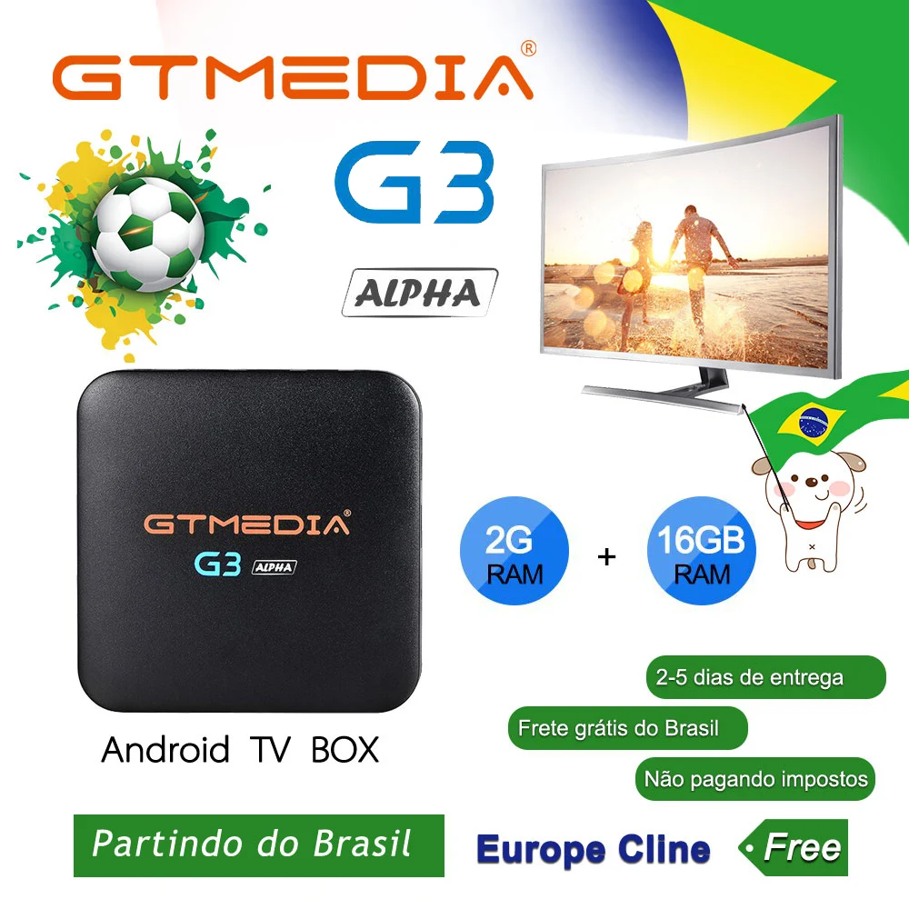 Бразилия GTMEDIA G3 Android 7 1 Smart Tv Box Media Player Amlogic S905W 2 Гб оперативной памяти 16 встроенной