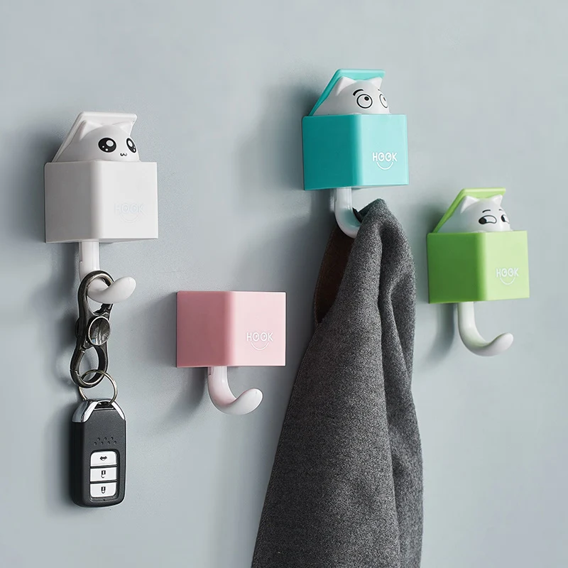 Креативный настенный крючок со скрытой кошкой для одежды шляпы шарфа ключей