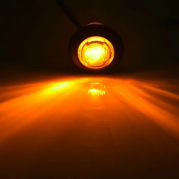 

Dustproof LED Lights Super bright Set Amber Round DC 12V Anti-collision
