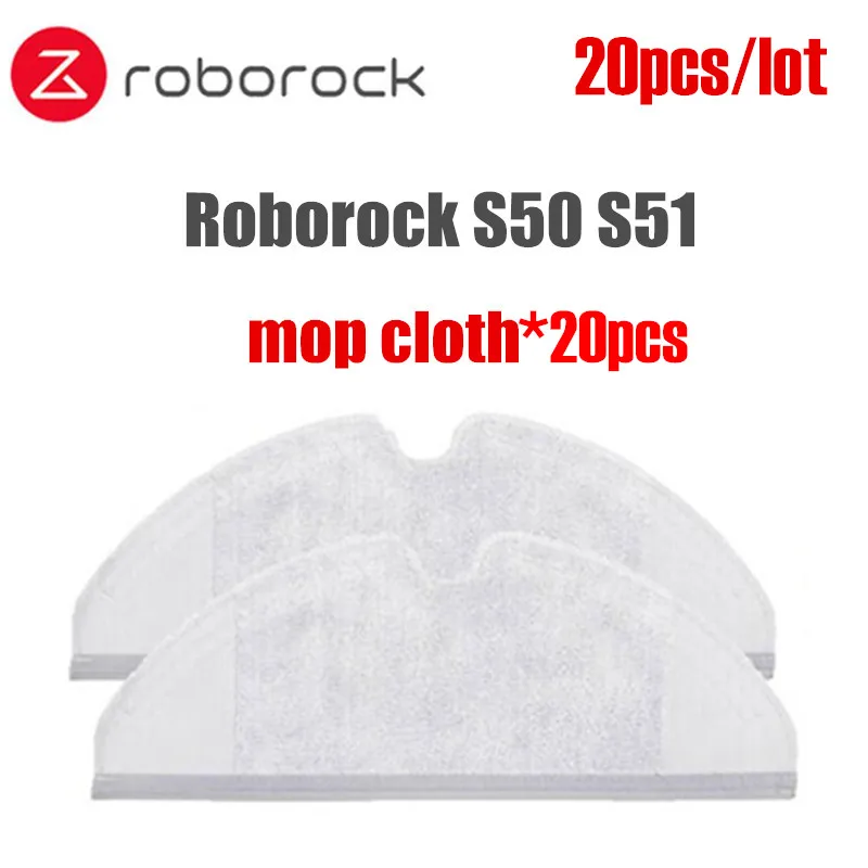 20pcs Для Xiaomi Roborock Robot S50 S5 Запчасти для пылесоса наборы вставка из ткани для швабры фильтр для влажной уборки боковая круглая щетка резервуар для воды - Цвет: 20pcs