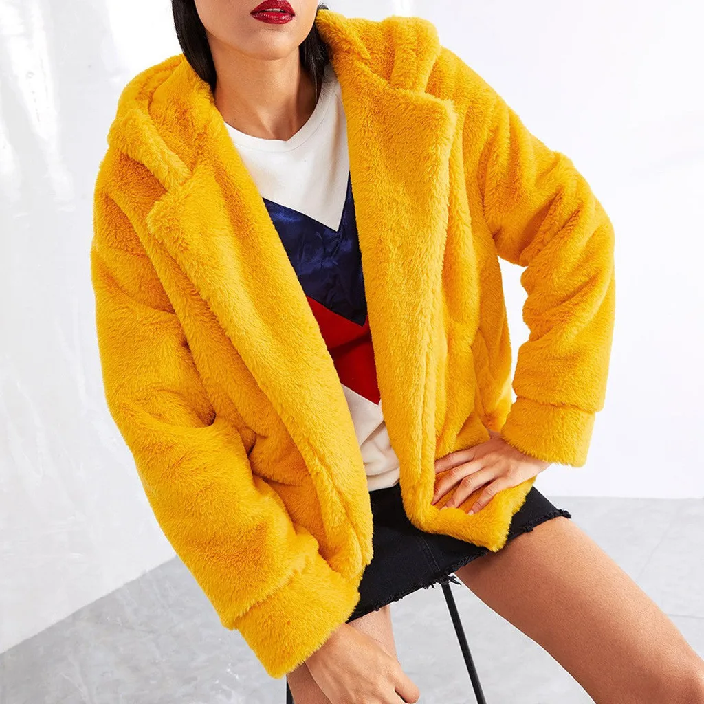 Chaqueta mujer, зимнее пальто для женщин размера плюс, короткое пальто из искусственного меха, теплая меховая верхняя одежда с длинным рукавом, abrigos mujer invierno
