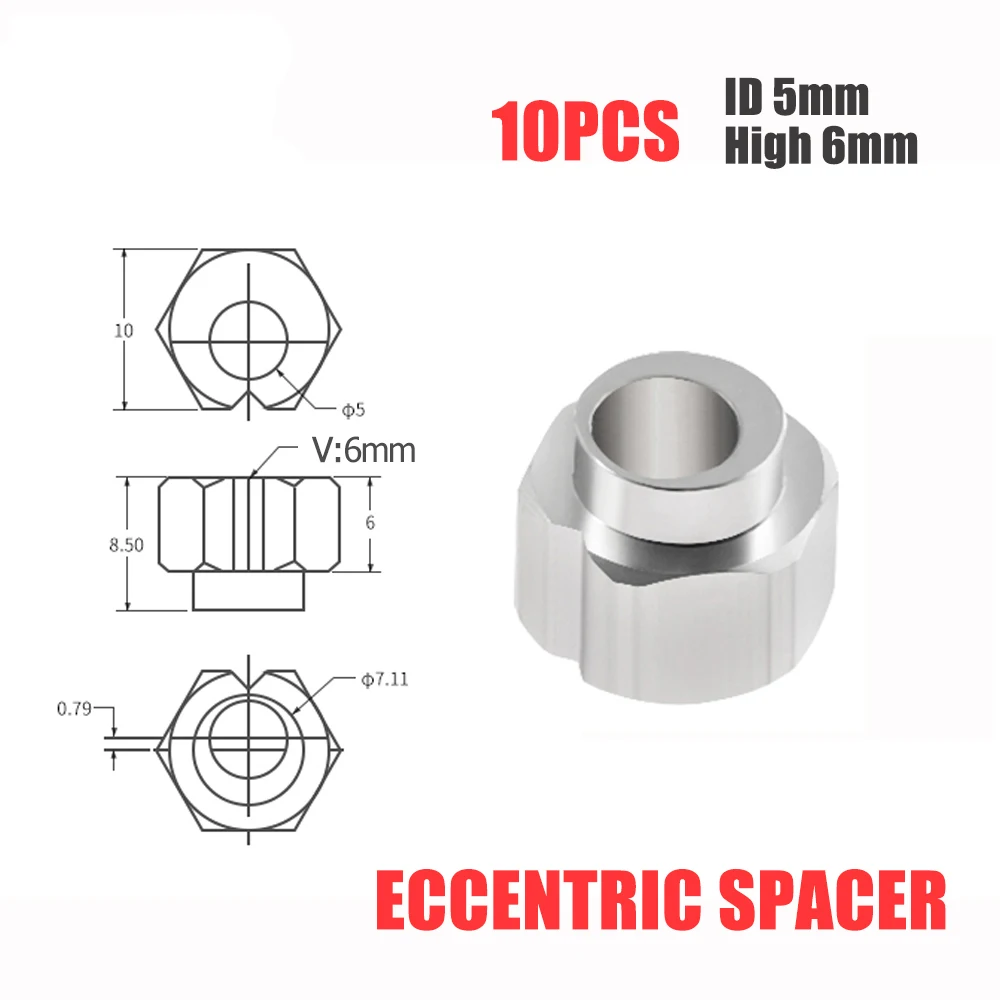 

3D Printer Parts 10pcs 6mm Eccentric Spacer Apply V-Slot Rail V-Wheels for Reprap 3D Printer OX/Shapeoko CNC DIY Parts Print