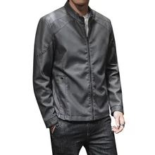 Кожаная куртка мужская мода новая Корейская версия мужская кожаная повседневная модная кожаная куртка и осень