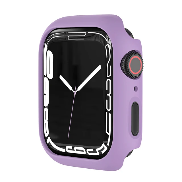 Protective Cover for Apple Watch 7 321 41mm 45mm 42mm 38mm Hard PC Bumper Matte Case Frame Compatible iWatch Se 654 44mm 40mm Purple