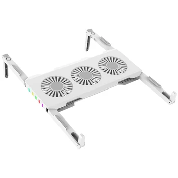 20 PCS Portable Folding Laptop Cooling Pad Stand RGB Notebook Cooler USB C Powered 3 Fans Support Up to 18 Inch Wholesale K1 1
