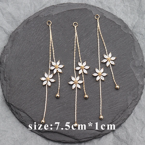 GUFEATHER M579, ювелирные аксессуары, 18k позолоченные, циркон, ручная работа, ювелирные изделия, изготовление ювелирных изделий, diy серьги, 10 шт./лот - Цвет: M57910