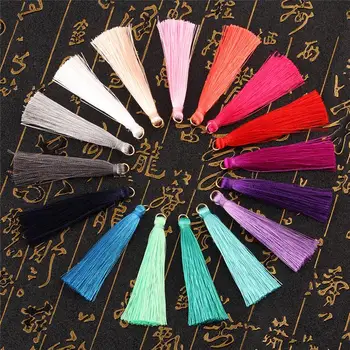

100 pieces/lot Metal Ring Tassels Polyester DIY Tassel 7cm Tassels for Jewelry Handmade Earing Accesorries 20 Colors Available