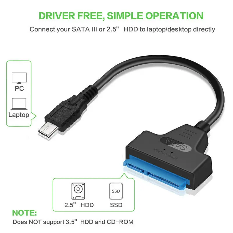 USB 3,0-2," SATA III Кабель-адаптер для жесткого диска/UASP-SATA To USB3.0 конвертер USB C к Hdmi Vga Usb C адаптер
