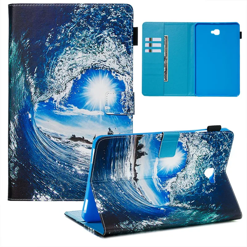 Чехол-книжка для samsung Galaxy Tab A A6 10,1 T580 T585 с бумажником и подставкой, чехол SM-T585 планшета с защитой от трещин, чехол с мультяшным медведем