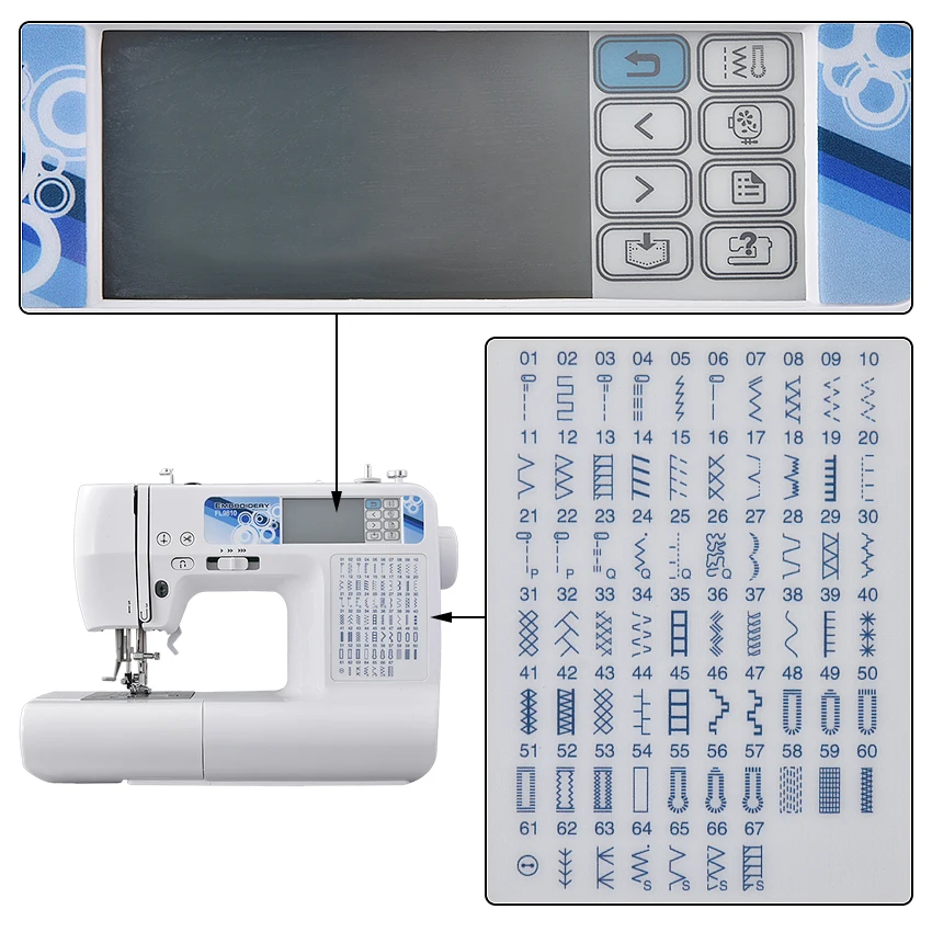 ЖК-дисплей домашний бытовой Компьютеризированная швейная и вышивальная машина, именем рисунком на заказ из серии "сделай сам" швейная плоская вышивальная машина FL9820 110 V/220 V