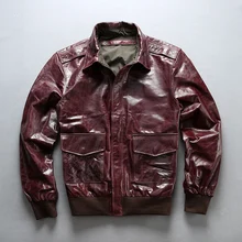 AVIREXFLY, новинка, мужская куртка из натуральной коровьей кожи цвета фуксии, повседневная куртка из воловьей кожи A2, куртки пилота, зимние пальто