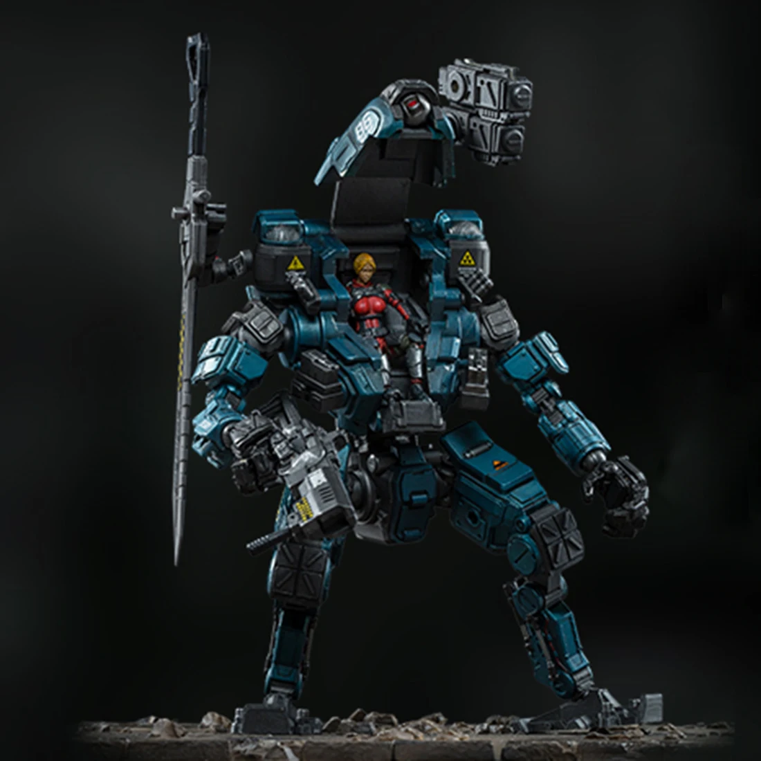 1:24 DIY съемная модель Mecha Солдат модель Строительная игрушка с высокой степенью снижения-Марс цианин