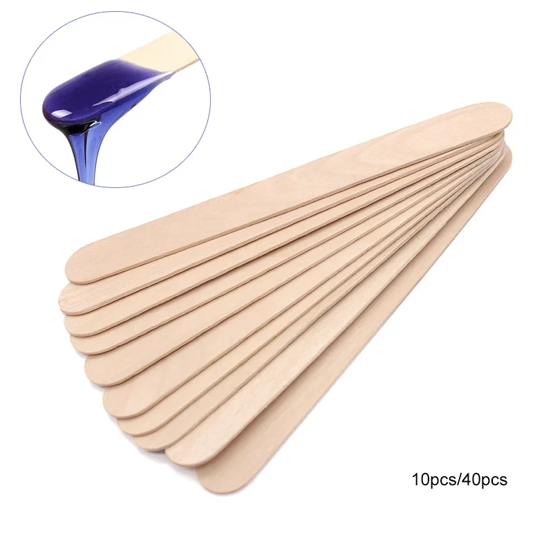 10/40pcs Wooden Waxing Stick Disposable Hair Removal Spatulas Tongue Waxing Sticks for Man Woman