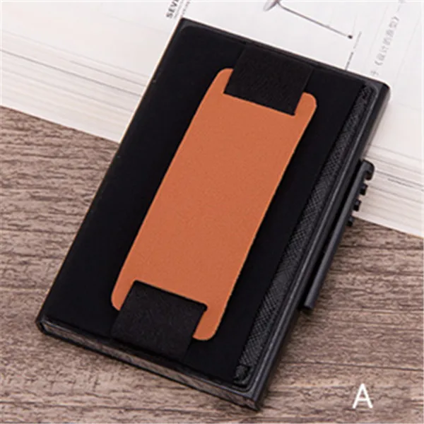 BISI GORO металлический корпус для Карт RFID Блокировка держатель карты Простой Высококачественный кошелек Повседневный многофункциональный кошелек для монет - Цвет: X-32C-A Black