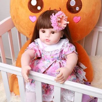 

New 58cm Reborn Baby Doll Lifelike Reborn Menina Long Hair Kids Playmate For Birthday Surprise Bebes Reborn Dolls