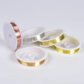 

0.2-1.0mm Copper Wire Gold Silver Copper Metal Wire Beading Thread String Beads For DIY Jewelry Making