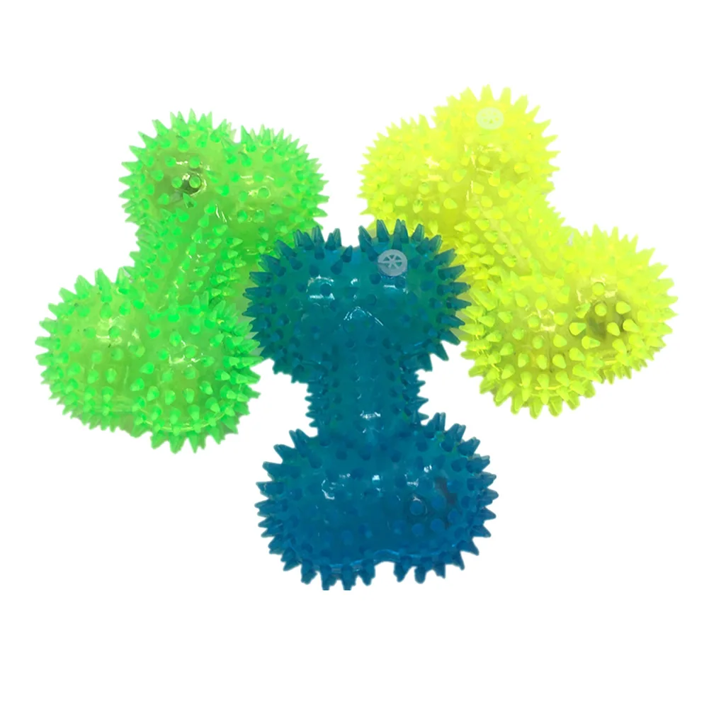 

Dog Chew Squeaky Toys Colorful Soft Rubber Luminous Ball Pet Puppy Dogs Chewing Playing Elastic Flash Bite Resistant Toy