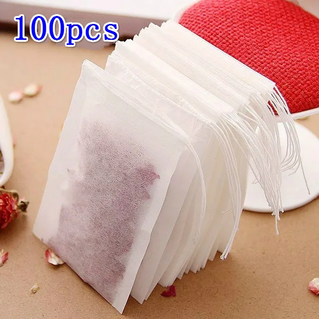 B 100pcs Горячее предложение Новые одноразовые чайные пакетики пустые ароматизированные чайные пакетики со струной Heal Seal фильтровальной бумагой для травяной листовой чай 5*7 см - Цвет: B 100pcs