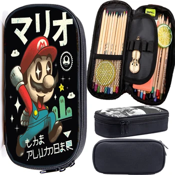 

Cartoon Super Mario Pencil Case Big Capacity Pen Bag Boxes Boys Girls School Supplies Multifunction Stationery Escolar