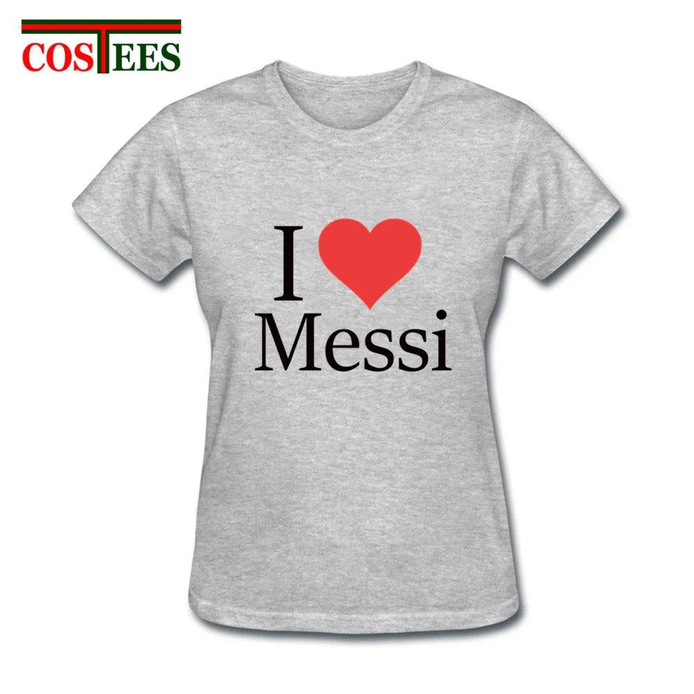 Женская футболка с надписью I LOVE MESSI брендовая одежда для футбола Lionel Аргентина