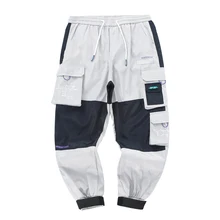 Мужская одежда в стиле пэчворк, брюки-карго, джоггеры,, комбинезоны, мужские шаровары с карманами, спортивные штаны в стиле хип-хоп, мешковатые брюки