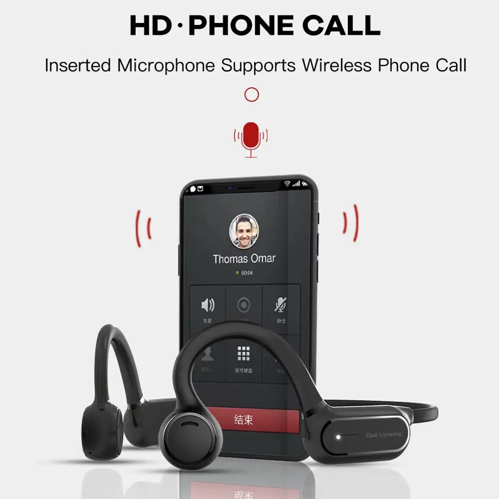 Кость проводные наушники 5,0 Bluetooth наушники с технологией костной проводимости с микро наушники-вкладыши 골전도이어폰 для samsung iPhone музыкальные наушники