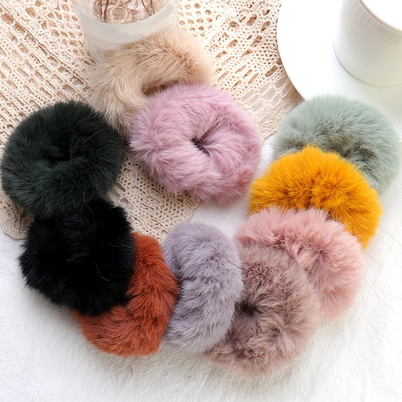 

Lady Hair Ring Elastic Hair Bands Plush Sports Dance Velvet Soft Charming Scrunchie Hairband Hair Accessories