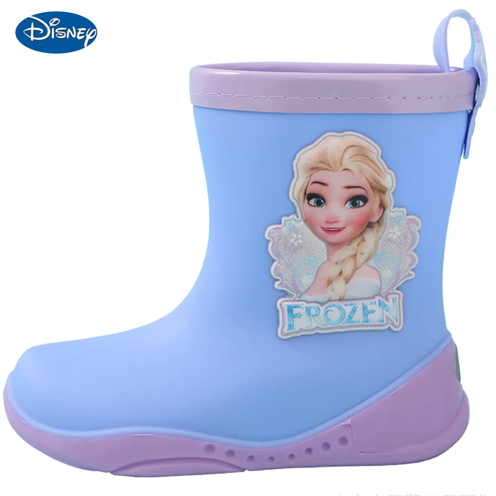 Disney Girls Frozen Princess Elsa Rain Boots Big Kids Casual Nonslip Waterproof Shoes Children
