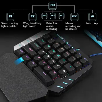 

K109 Gaming Keyboard One-Handed Mechanical Keyboard For Laptop Computer Portable Gamer Keyboard For PUBG Phone