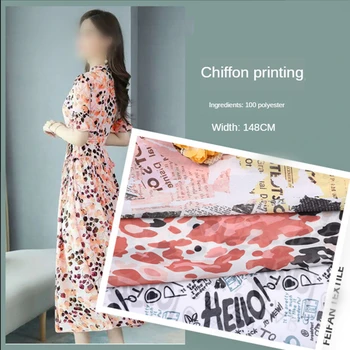 

100cm*148cm Printed chiffon fabric summer new suspender skirt shirt fabric chiffon dress DIY designer sewing fabric